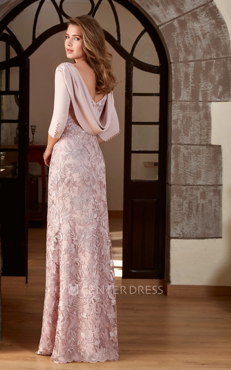 Ethereal Jewel Neck Satin Floor-length Prom Dress Flowy Satin Prom Dress 2023