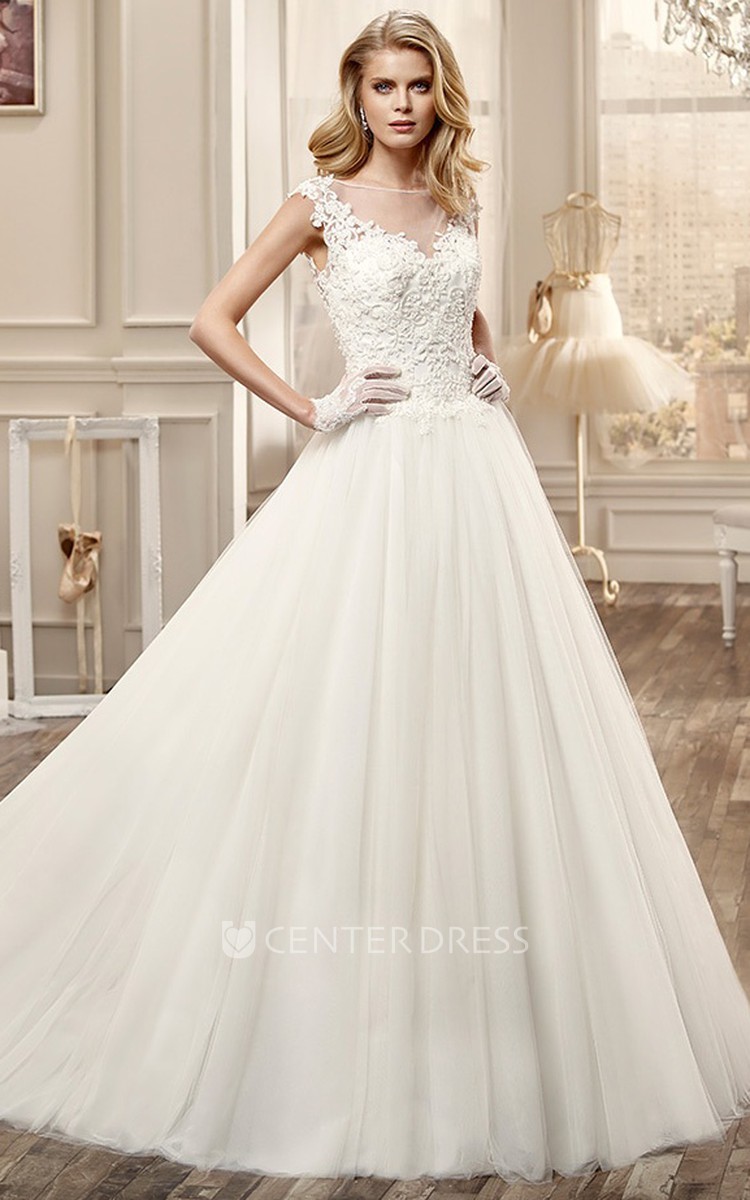 Cap sleeve 2024 wedding gown