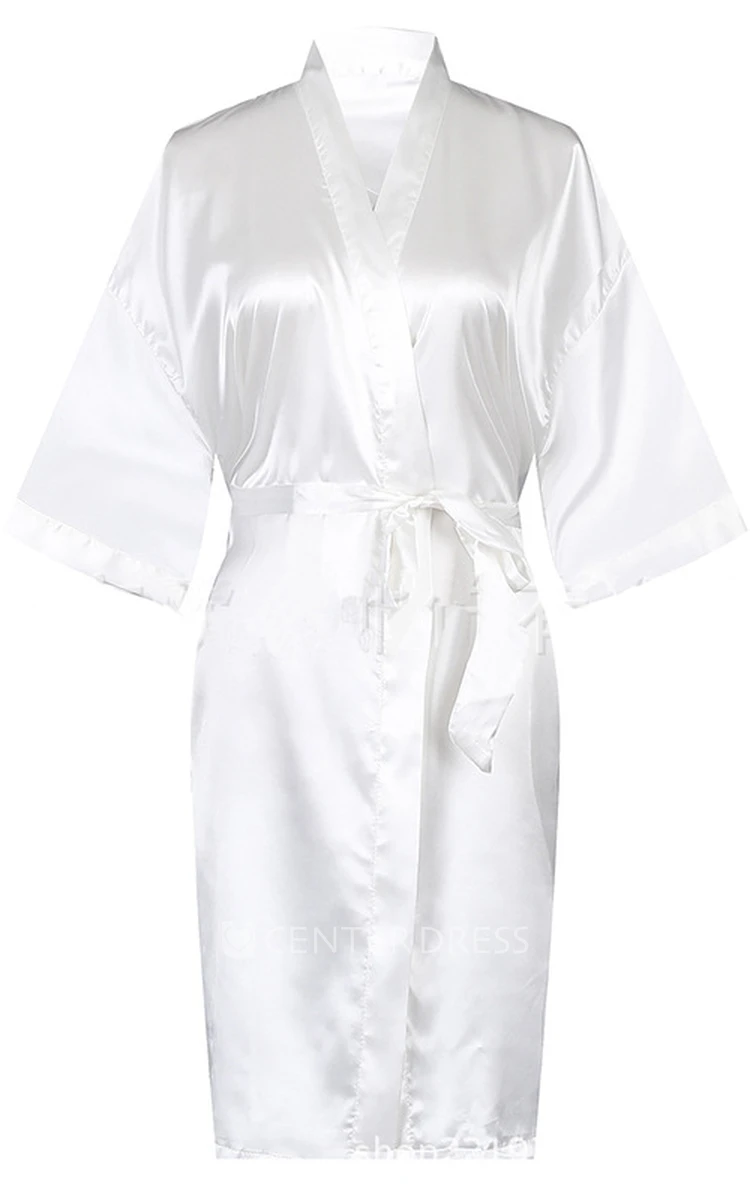 Plain Bride Bridesmaid Short Robe