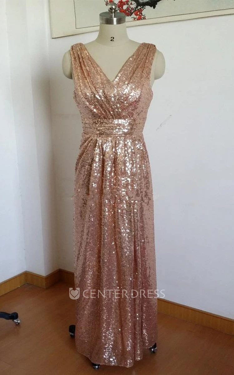 Glamorous Sequined A-line Maternity Prom Straps Sleeveless Dress