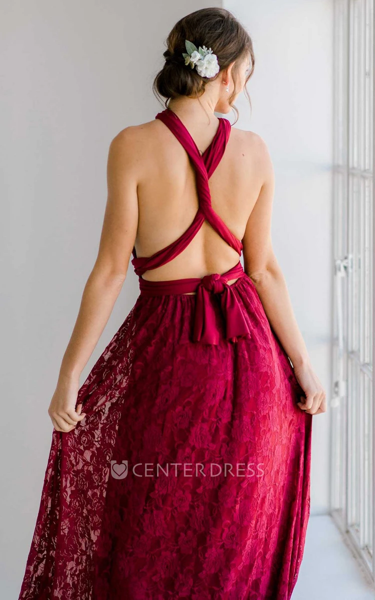 Convertible Long A-line Pink Jersey Bridesmaid Dresses Convertible Long A-line Pink Jersey Bridesmaid Dresses
