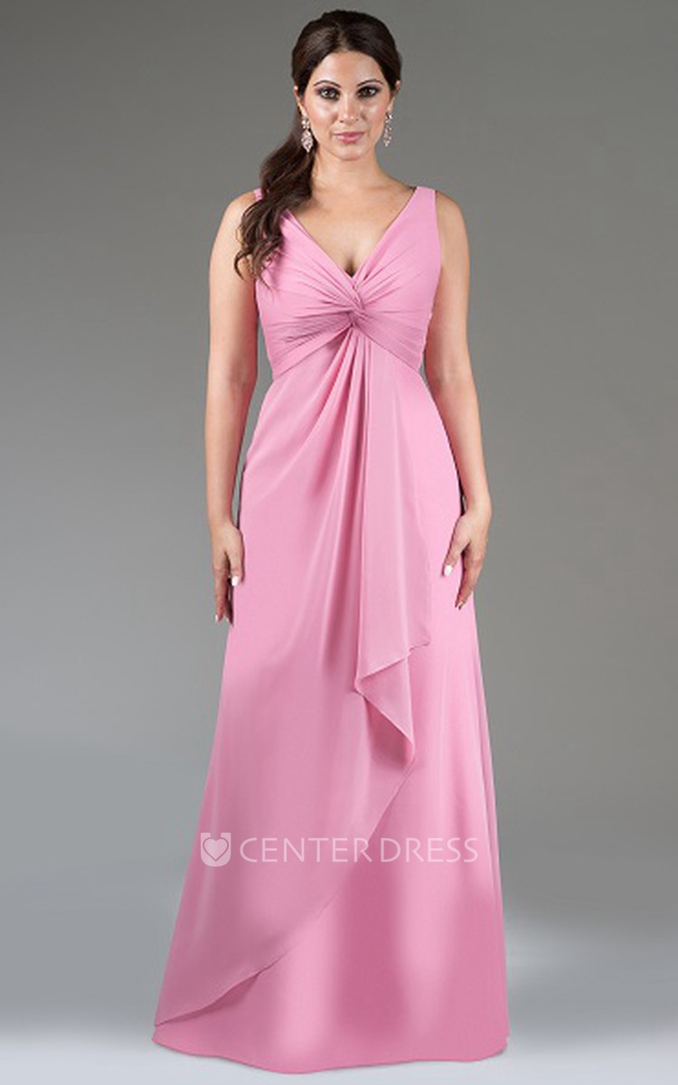 Chiffon bridesmaid dress shop with cascading skirt