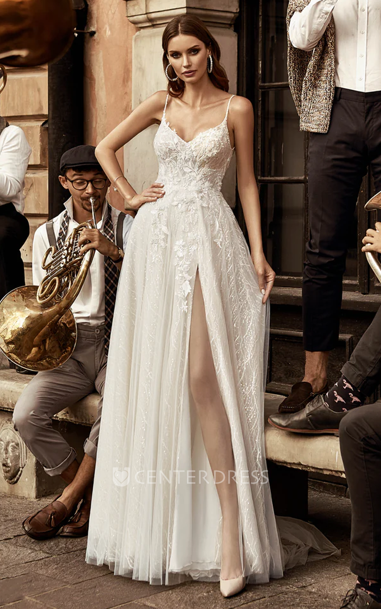 Open Middle Wedding Dress