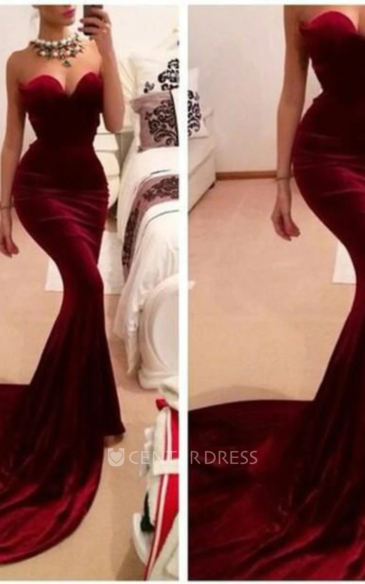 New Arrival Red Sweetheart Prom Dresses Sexy Memmaid Evening Gowns