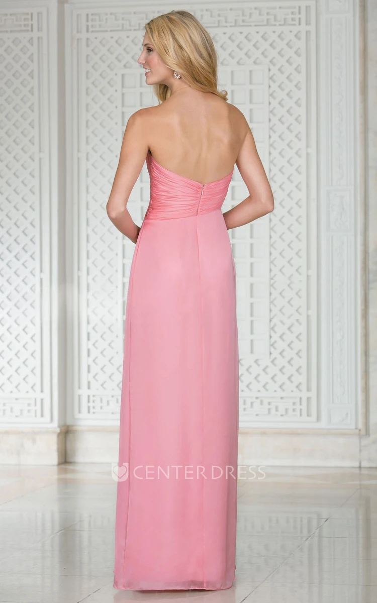 Sweetheart A-Line Floor-Length Bridesmaid Dress With Side Slit