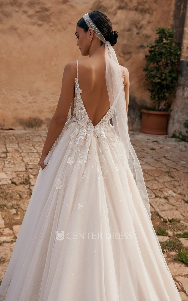 Ruffle Collar Wedding Dress