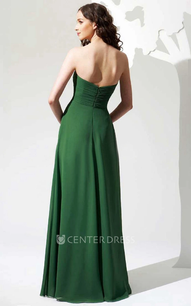 Simple Sweetheart A-Line Chiffon Bridesmaid Dress With Ruching