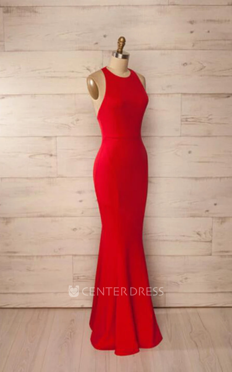 Sexy Sleeveless Backless Prom Dresses Long Mermaid Party Gown