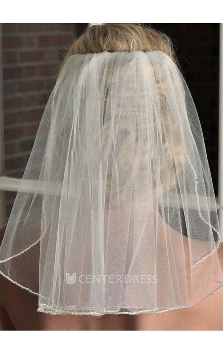 Cute Short Simple Tulle Bridal Veil