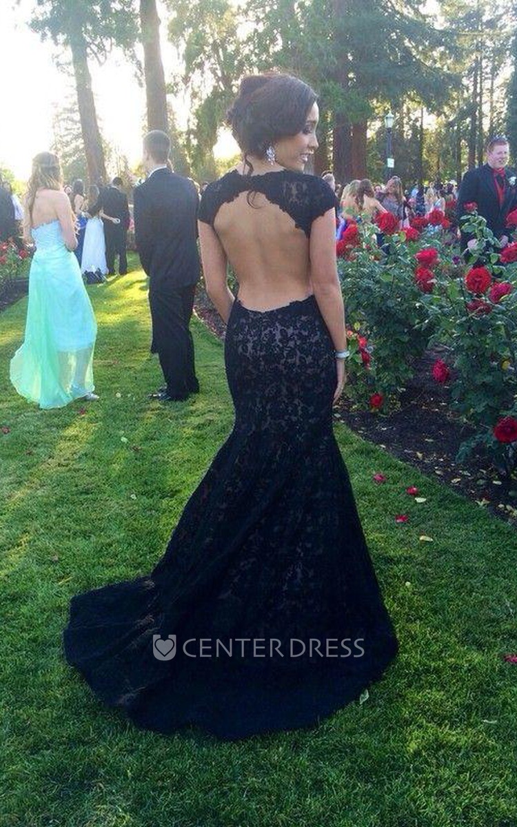 Black mermaid dress with 2024 train