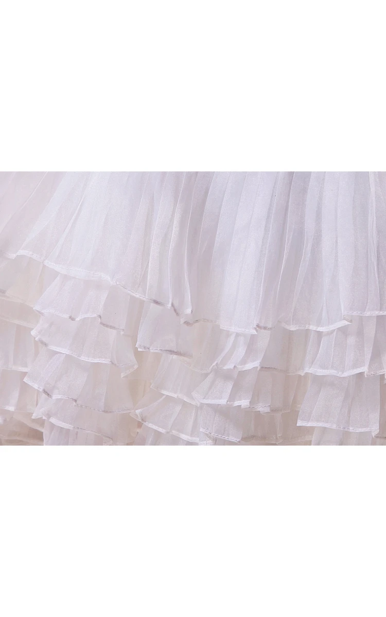 High-Low Criss-Cross Sweetheart Tulle Prom Dress with Ruching and Tiers