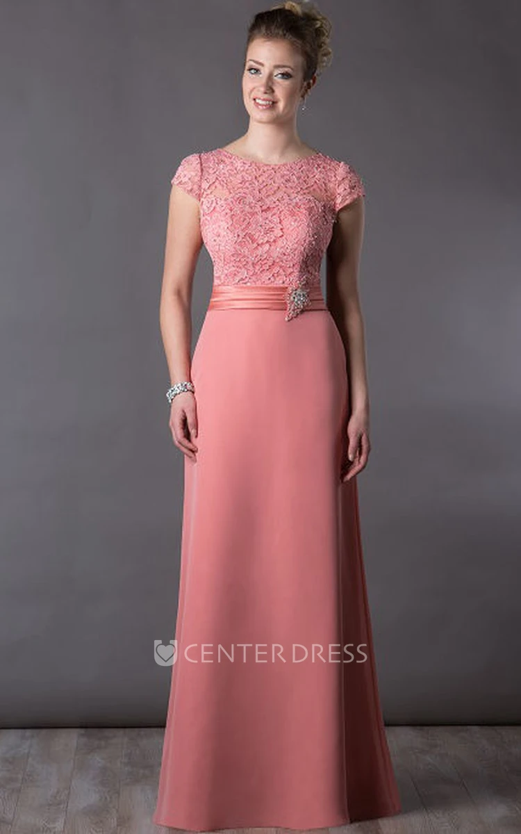 Peach mother of the bride outlet dress