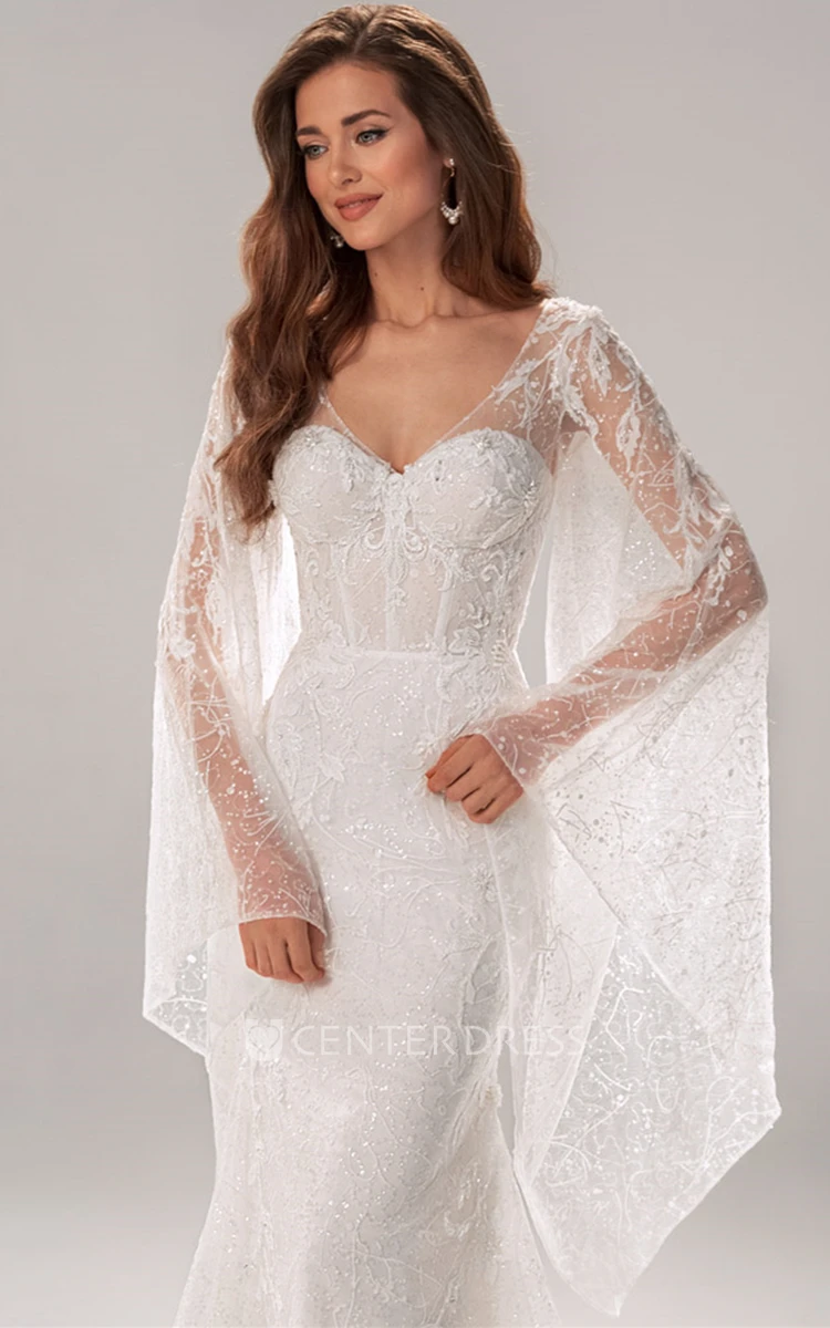 Romantic Sheath Lace and Tulle Sweetheart Wedding Dress with Appliques