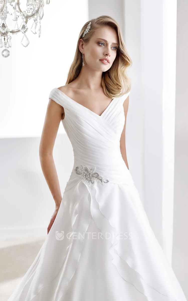 Sweetheart Sheath Mermaid Pleated Gown With Beaded Bust And Brush Train