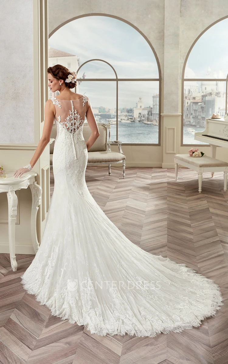 Sweetheart Mermaid Bridal Gown With Appliques Straps And Court Train