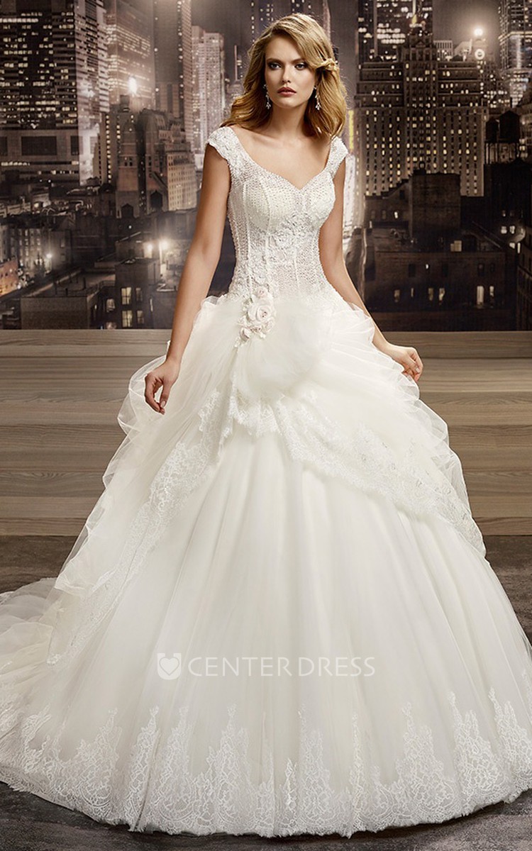 Wedding dress lace outlet up back