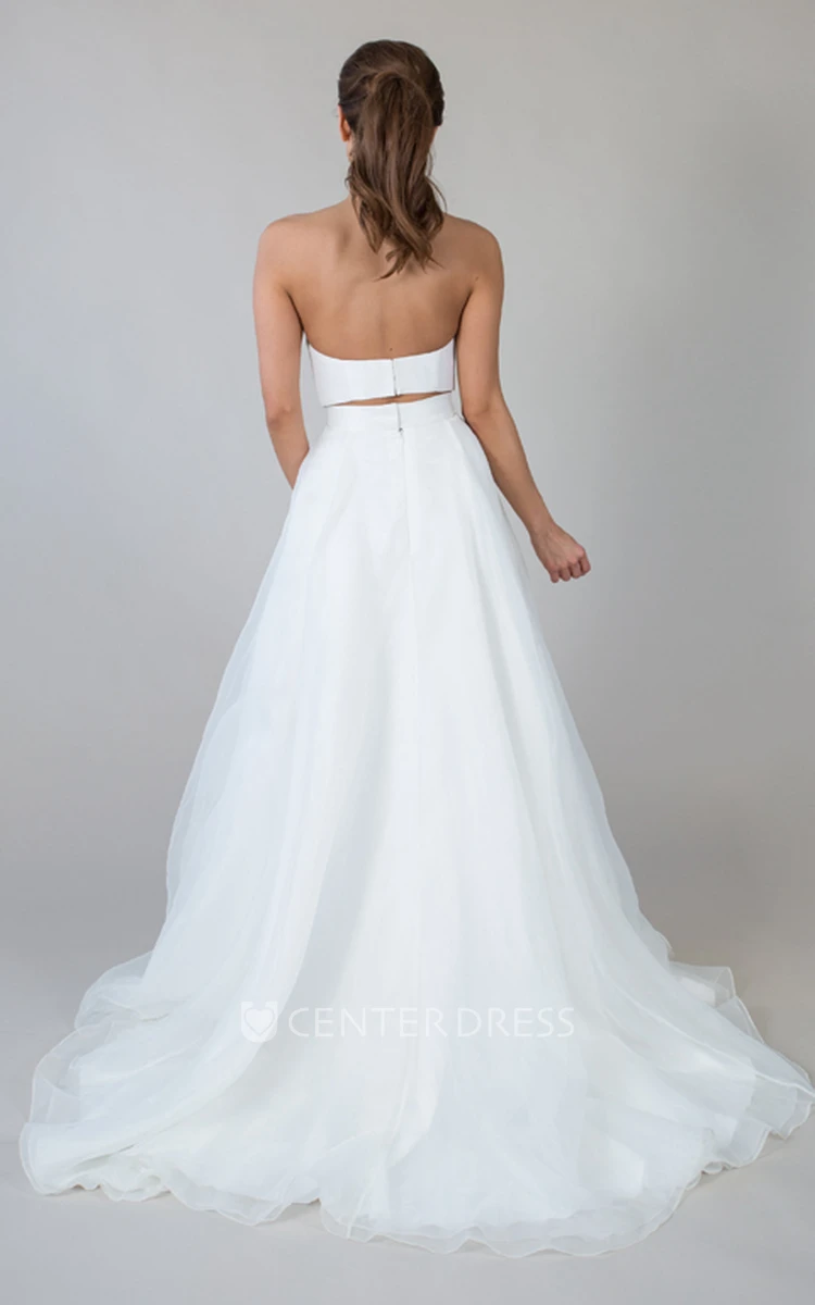 Sweetheart Floor-Length Chiffon Wedding Dress With Zipper
