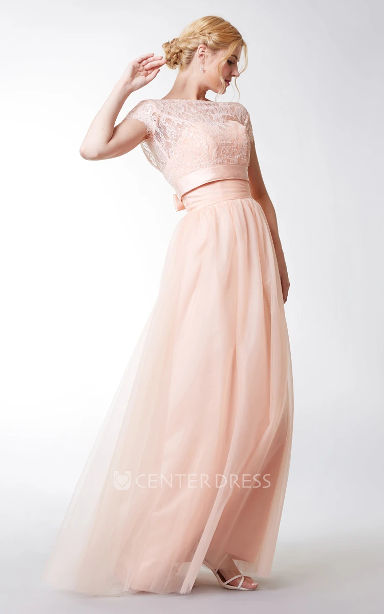 Sweetheart Long Tulle Bridesmaid Dress with jacket