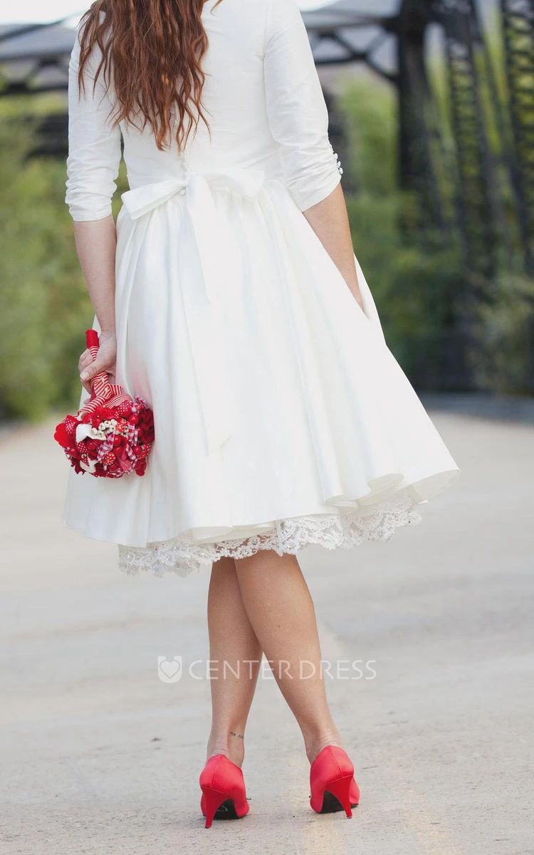 Short Wedding With Sleeves And Pockets Janie Jones Dress