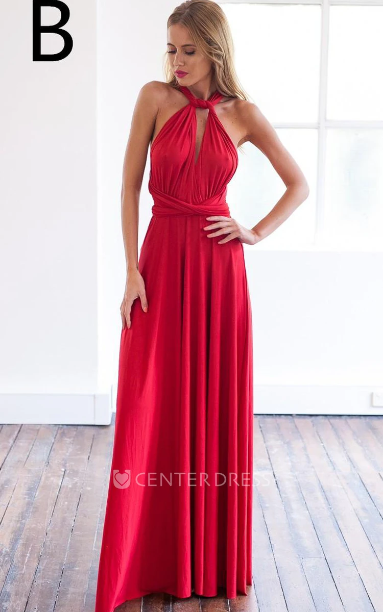 Sexy A-line Sleeveless Red Detached Prom Dress Floor-length