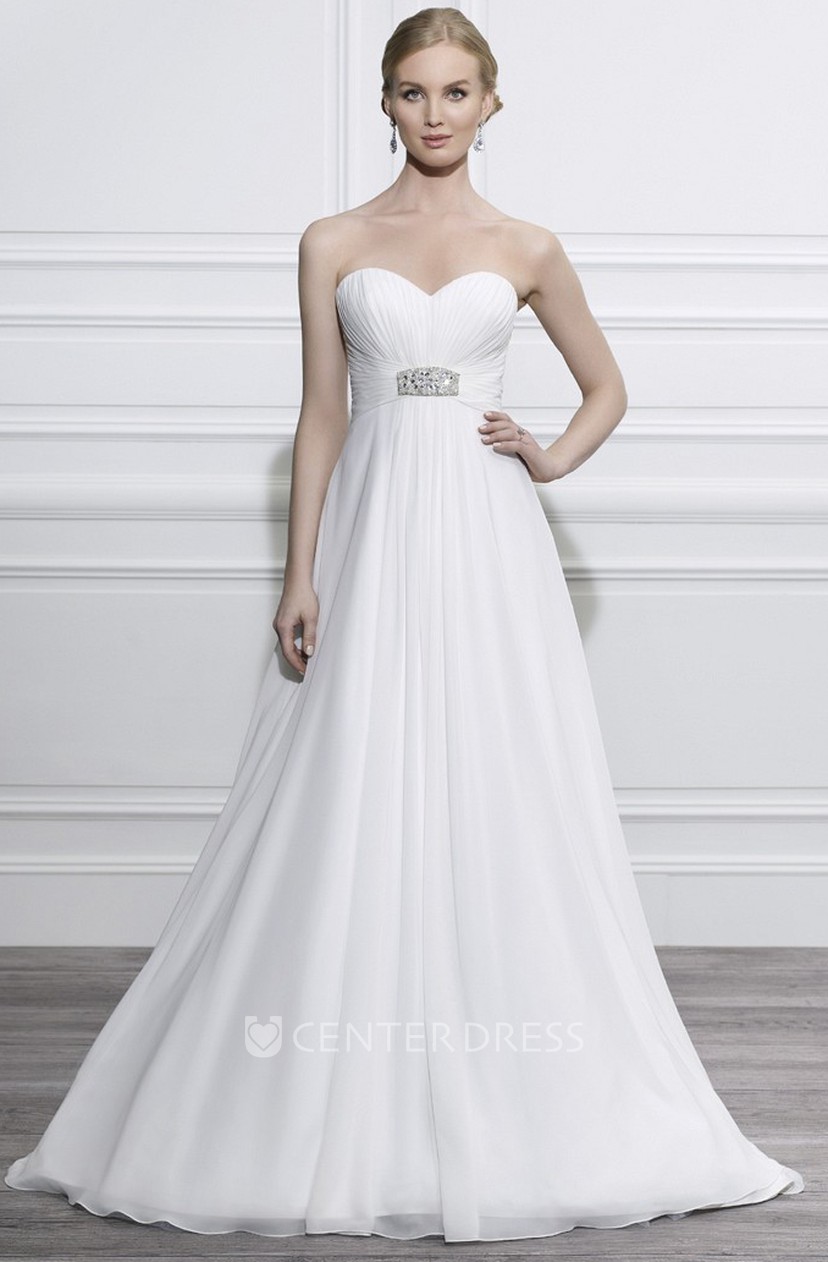 ruched a line wedding dress